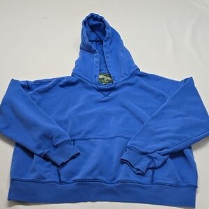 American Eagle Y2K Pullover Hoodie Sweatshirt Blue Womens Size XS Cropped